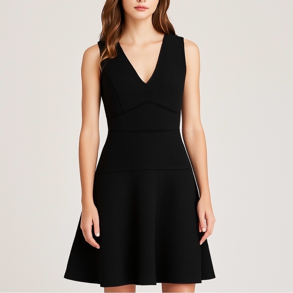 Rebecca Taylor Black Fit and Flare Dress Size 6